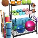 Dumbbell Rack Weight Rack for Dumbbells Home Gym Storage Rack for Dumbbells Kettlebells Yoga Mat and Balls All in One Workout Storage Rack Strength Training Equipment Storage Organizer with Wheels