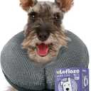 Soft Inflatable Dog Cone Alternative - Neck Donut E Collar for Large, Medium, Small Dogs & Cats - Post Surgery Recovery Collar to Stop Licking - Grey (M(Neck 7.5"-10"))