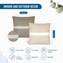 Outdoor Waterproof Pillow Covers Decorative Stripe Cushion Cover in Brown & Beige for Patio, Garden and Balcony 5050 cm - 20x20 in, 2 Pack