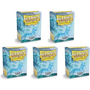 5 Packs Dragon Shield Matte Clear Standard Size 100 ct Card Sleeves Value Bundle!