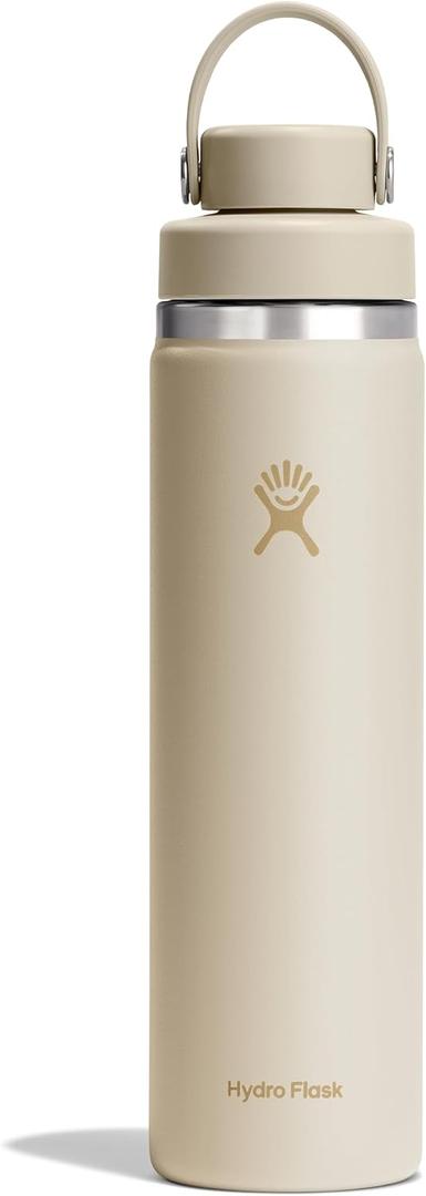 Hydro Flask Water Bottle - Insulated Stainless Steel - Wide Mouth Flex Chug Lid, Non Spill, Leakproof in 24 Oz Coconut Cream