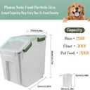 Large Flour Storage Container Bin 25lb, 4Pack Airtight Rice Storage Containers with Wheels Seal Locking Lid, BPA Free with Measuring Cup&Scoop for Flour, Rice, Grain(Green)
