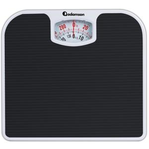 Adamson A21 Analog Scales for Body Weight - Up to 300 LB - New 2024 - Anti-Skid Rubber Surface + Large Numbers - Analog Bathroom Scale - Affordable - Durable - Black