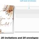 Soiceu Floral Fall Wedding Invitations Autumn Fall Marriage Wedding Party Invites with Envelopes Set of 20