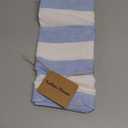 Solino Home Linen Table Runner 72 Inches Long - Cabana Stripe, 100% Pure Linen Sky Blue and White Table Runner 14 x 72 Inch for Dining, Dresser, Summer