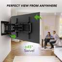 Full Motion TV Wall Mount Bracket for Most 32-85 inch TVs,TV Mount with Dual Articulating Arms,Tilt/Swivel/Extension/Leveling,Fits 8 12 16" Studs,Max VESA 600x400mm, Holds up to 132lbs