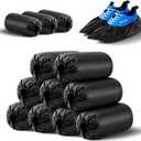HUADYMEET Shoe Covers Disposable Non Slip For Indoors 100Pack(50 Pairs) Waterproof Shoes Protector Cover Durable Boot Booties Covers Fits up to size 11 US Men and 13 US Women,Large,Black