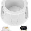 Anti-Spill Cup Holder, Drink Coaster with Anti-Slip Mat Fits Drink for Home Office Outdoors (White)