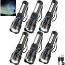 6Pack Rechargeable Flashlights, 7Mode Flashlights High Lumens, Super Bright LED Flashlight, Adjustable Tactical Flash Light, High Powered Flash Light, Handheld Flashlight for Home Emergency Camping
