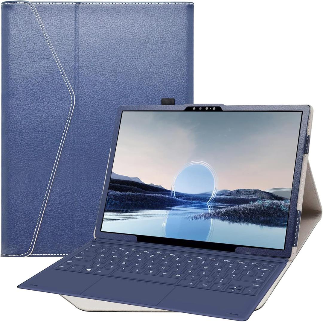 Bige for Dell XPS 13 2-in-1 9315 Case, PU Leather Folio with 2-Folding Stand Cover for 13.4" 2-in-1 Tablet, Dark Blue