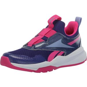 Reebok Girl's Xt Sprinter Slip Sneaker (6 Little Kid, Footwear White/Lilac Glow/Bold Purple)