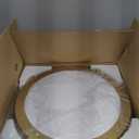 20.4'' Gold Drum Chandelier with White Linen Fabric Shade, 20.4in