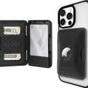 Pelican Protector AirTag MagSafe Wallet/Card Holder [RFID Blocking] Holds up to 5 Cards and Cash - Smart Wallet with AirTag Holder for Men and Women - Detachable Magnetic Card Holder for iPhone, Black