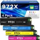 972X Ink Cartridges Compatible Replacement for HP 972X 972A Ink Cartridges to Use with HP Color PageWide Pro 477dw Ink Cartridges 477dn 577dw 452dw 452dn 577z 552dw P55250dw Printer (4 Pack, B/C/M/Y)