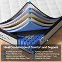 Mattress Queen Size, 12 Inch Queen Hybrid Mattress in a Box, Medium Firm Memory Foam & Individually Wrapped Pocket Springs for Pain Relief, Motion Isolation, CertiPUR-US Certified (White With Black)