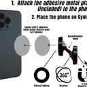 Magnetic Phone Mount Holder - Dual Magnetic Gym Phone Holder for Working Out Videos - Double Sided Strong Magnet with 360 Degree Rotation - Fits Any Smart Phone (Silver)