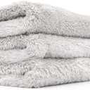 The Rag Company - Eagle Edgeless 500 (3-Pack) Professional Korean 70/30 Blend Super Plush Microfiber Detailing Towels, 500GSM, 16in x 24in, Ice Grey