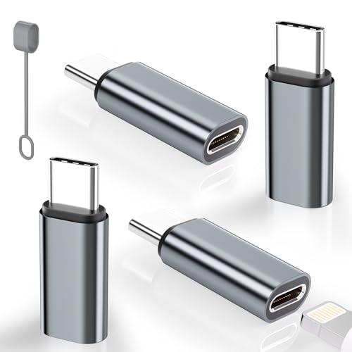 Thousover 4 Pack Lightning to USB C Adapter for iPhone 15/16/17 Pro/17 Pro Max,for iPhone 17/16 Charger,17/16 Accessories,Fast Charging & Data Transfer