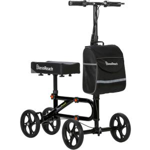 BlessReach Lightweight Knee Scooter for Adults for Foot Injuries,Knee Pad
300lbs Foldable Leg Knee Scooter, 8'' Rubber Wheels, Dual Brake, Adjustable Height, Crutch Alternative for Ankle, Black