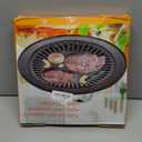 Korean Traditional BBQ Grill Pan, Black Nonstick Grill Pan, Smokeless Round Grill Pan Household Barbecue Pan Indoor Iron Barbecue Pan BBQ Roasting Tray Kitchen Utensils