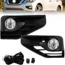 2Pcs Fog Lights Compatible With 2017-2020 Pathfinder Fog Lamps Assembly Clear Lens with Bulbs Switch and Wiring 1 Pair of Fog Lights