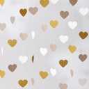 White Gold Party Decorations, Heart Streamers Garland- 48ft, Christmas Wedding Engagement Neutral Baby Shower Bachelorette Bridal Shower Party Decorations