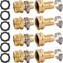 4 Set Garden Hose Repair Connector with Clamps, Fit for 3/4" or 5/8" Garden Hose Fitting, 5/8" Barb x 3/4" GHT Garden Hose Adapter/Fittings, Water Hose Repair Kit