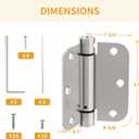 Luxbaro 2 Pack Self Closing Door Hinges 3.5 Inch, Spring Door Hinge with 5/8'' Radius Corners, Adjustable Tension for Garage, Front Door, Back Door, for Left and Right Hand Door, UL Listed
