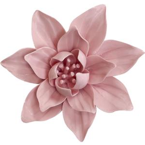 Ceramic Flower Wall Art Dcor, Artificial Flower Wall SculptureHandcrafted 3D Hanging Porcelain Flowers for HomeHallwayLiving Room (Pink,Magnolia, 2.76")