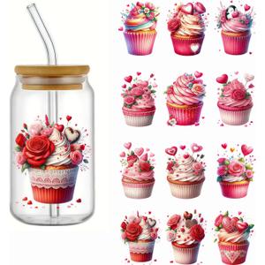 2Sheets UV DTF Cup Wraps Winter UV DTF Transfer Waterproof Sticker for Glass Cups Furniture Craft DIY Crafts Rub on Transfer Stickers for DIY Water Bottle Laptop Decal Wood Car KQS02-3 (KQS1783)