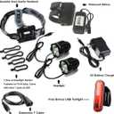 Night Eyes-2400 Lumens(1200LMx2) Mountain Bike Headlight Bike Light -Rechargeable 8.4V ABS Waterproof Battey Pack-Free USB BikeTaillight Bonus -NO Tool Required