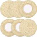 Tallew 6 Pcs 3 Inch Wool Polishing Pad Hook Loop Buffing Pad for Drill Curved Edge Compound Cutting Tool Drill Polisher Attachment Wheel Polish Kit Car Body Repair Buffing