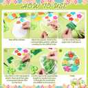 Feifeiya 24 Pack Easter Suncatcher Craft Kit Easter Window Art Kit Bunny Carrot Egg Crafts Window DIY Tissue Paper Suncatcher Decoration Ornament for Classroom Art Party Favor Supplies