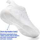 Beita Basketball Shoes for Women Fashion Sneakers Sport Shoes Anti Slip Breathable Tennis Shoes Volleyball Shoes Pickleball Shoes Running Shoes Rubber Sole Indoor Outdoor Court Light Weight Wide (White)