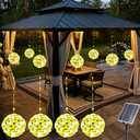 Solar Christmas Ball Lights for Tree Outdoor, 4 Pack 160 LED Globe Lights Waterproof, 8 Modes 7.87in Solar Sphere String Lights Outside for Window Garden Yard Porch Party Decorations, Warm White