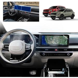 (4PCS) for 2025 Kia Sorento Screen Protector for 2024 2025 Kia Sorento LX/S/X-Line EX/X-Pro SX Prestige 12.3-inch Touchscreen Display Bubble Free Soft Nano Protective Film