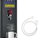 Commercial Hot Water Dispenser Commercial Water Boiler Electric Countertop Hot Water Machine Black 30L(8GAL)/ Hour Step-heating Temperature Control 86-212°F for Boba Tea Coffee Office Restaurant 1600W