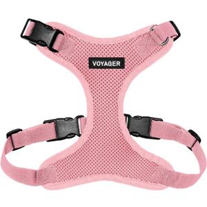 Voyager Step-in Lock Pet Harness - All Weather Mesh, Adjustable Step in Harness for Cats and Dogs by Best Pet Supplies - Pink, S