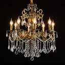 8 Light Classic Traditional Candle-Style Crystal Chandeliers for Dining Room Living Room Bedroom entryway Antique Gold Finish