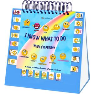Thought-Spot I Know What to Do Flipbook Emotions Chart for Kids Autism Learning Materials Feelings Chart to Identify Feelings and Make Positive Choices Emotions Wheel Calm Down Corner Supplies