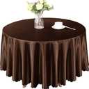 Homiest 1 Pack 84 Inch / 7ft Round Tablecloth Satin Table Cover, Dark Brown Table Cloth Overlay Bright Table Decorations, Silky Satin Dining Table Cloths for Wedding Reception Graduation Banquet, Chocolate Brown