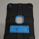 Case for iPad 9th/8th/7th Generation 2021/2020/2019(10.2 inch), Heavy Duty Shockproof Rugged Protective 10.2" Cover with Built-in Stand for iPad 9 8 7 Gen(Black+Blue)