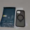 CACOE Magnetic Case for iPhone 15 6.1 inch with 360 Rotatable Ring Stand, Compatible with MagSafe Car Phone Mount, Cases Cover Phone Holder for Desk Meeting/Videos Matte Black