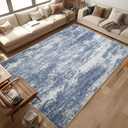 Abstract Kitchen Runner Rug Non Slip - 2x6 Machine Washable Accent Rug Low Pile Carpet Distressed Throw Rugs for Bedroom Hallways Kitchen Laundry Bathroom-Brown/ Grey