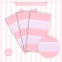 Kesfey 3 Packs Pink and White Vertical Striped Tablecloth 54 x 108 Inch Pink Stripe Table Cloths Disposable Plastic Stripe Table Covers Waterproof Pink Striped Picnic Table Cover for Birthday Party