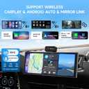 CarPlay Screen for Car Tablet Android Auto Smart Screen for Car, 4K Dash Cam Portable Car Play with 3 Channel Camera,10.26 Wireless Display with FM Radio Stereo Bluetooth 5.2, 32GB TF Card Black