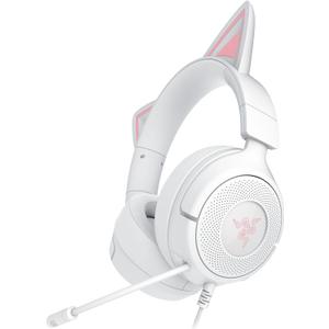 Razer Kraken Kitty V3 X Wired Gaming Headset: Kitty Ears - HyperClear Cardioid Mic - 40 mm Drivers - 7.1 Surround Sound - Comfy Ear Cushions - Cross-Platform via 3.5mm PC, PS5, Xbox, Switch 2 - White