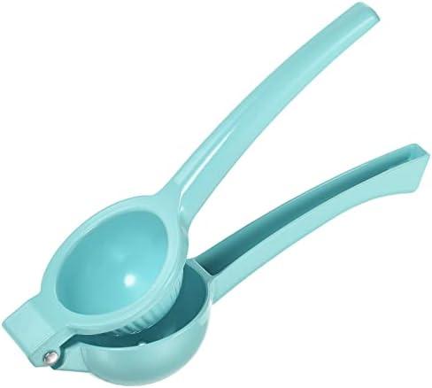 uxcell Manual Hand Squeezer, Aluminium Alloy Lemon Orange Citrus Juicer Suitable for Lemon, Watermelon, Orange, Pomegranate, Cucumber - Blue
