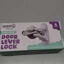 Door Lever Lock (6 Pack) Prevents Toddlers from Opening Doors. 3.25" L * 1.5" W * 4.5" H Easy One Hand Operation for Adults. Durable ABS with 3M Adhesive Backing. Simple Install, No Tools Needed.