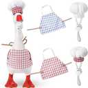 2 Packs Mini Goose Chef Outfits Chef Hats and Aprons for 7-inch Desk Goose Statue Christmas Desk Decor Cute Magnetic Duck Costume Decor Christmas Gift